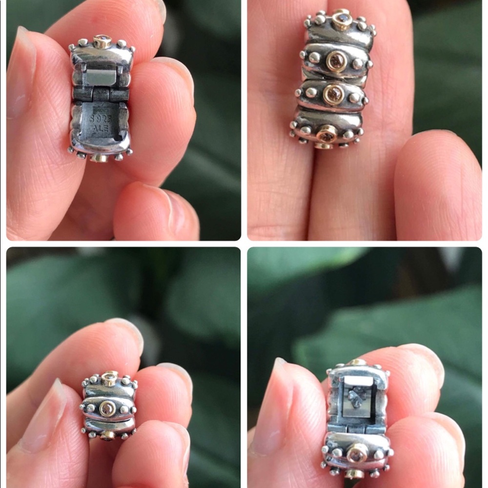Authenic Pandora retired 2 tone clip